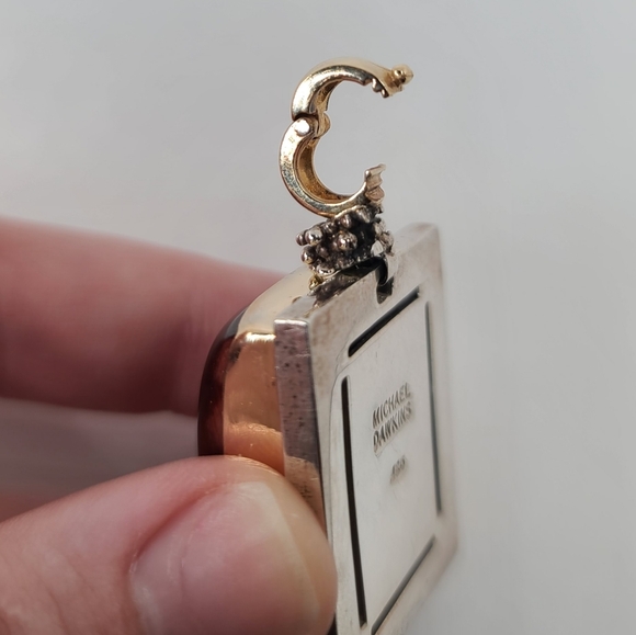 Michael Dawkins 925 & Yellow Gold Tiger's Eye Pendant With Open Bail - Picture 6 of 8